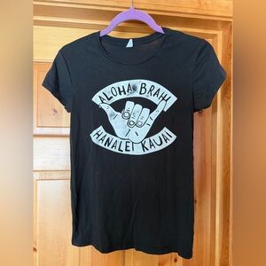 Women’s Aloha Brah Kauai Hawaii Graphic T-Shirt XS Black